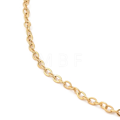 304 Stainless Steel Cable Chain Necklace for Women NJEW-G104-03G-1