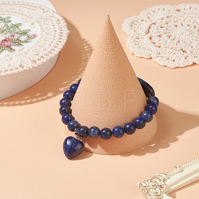 Natural Lapis Lazuli(Dyed) Beaded Bracelets BJEW-JB09039-01-1