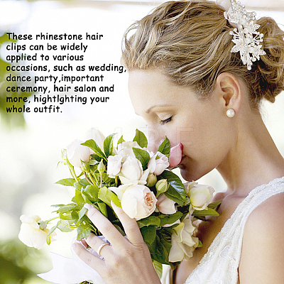 AHADERMAKER 14Pcs 4 Style Wedding Bridal Alloy Rhinestone Hair Bobby Pins DIY-GA0003-90-1