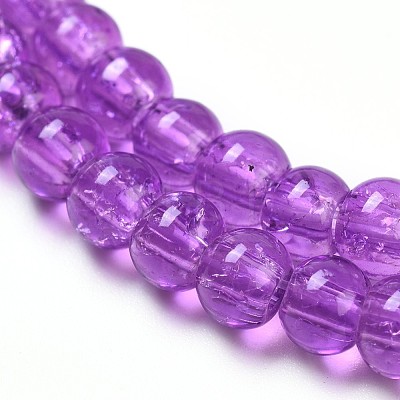 Spray Painted Crackle Glass Beads Strands CCG-Q001-4mm-12-1