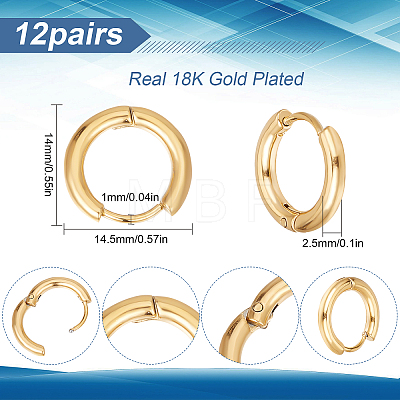 12Pairs 304 Stainless Steel Huggie Hoop Earrings EJEW-SC0001-24-1