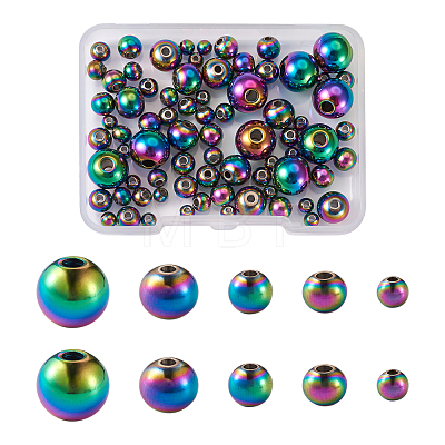 Mega Pet Rack Plating Rainbow Color 304 Stainless Steel Beads FIND-MP0001-07-1