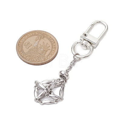 304 Stainless Steel Macrame Chain Pouch Empty Stone Holder Pendant Decoration HJEW-JM02083-1