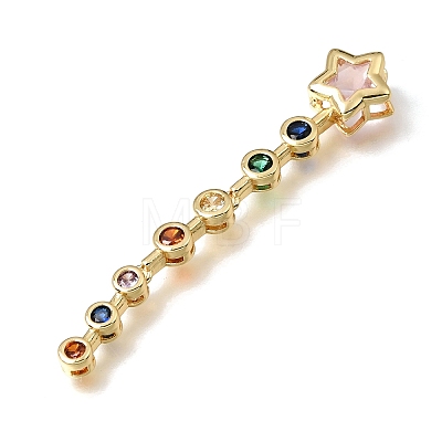 Brass Micro Pave Colorful Cubic Zirconia Big Pendants KK-E802-04G-1