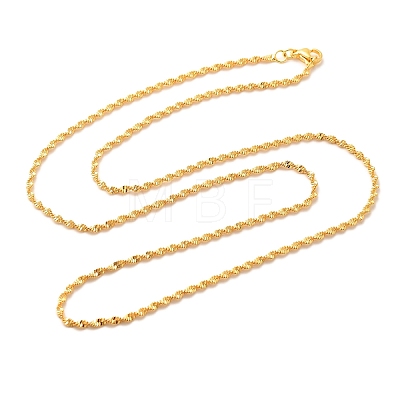 2mm Rack Plating Brass Singapore Chain Necklaces for Women Men MAK-L044-27G-1