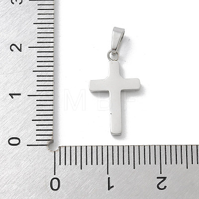 304 Stainless Steel Micro Pave Cubic Zirconia Pendants X-STAS-Z107-08P-07-1