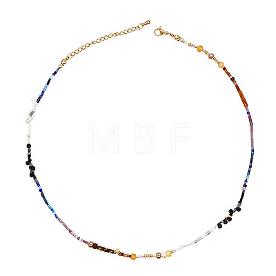 Vintage Round Glass Seed Beaded Necklaces for Women KY5585-1-1