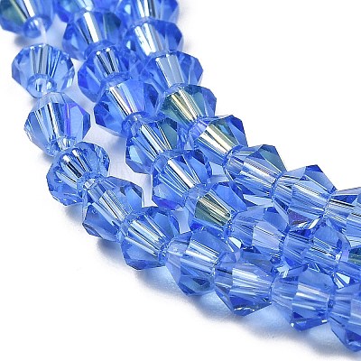 Transparent Electroplate Glass Beads Strands GLAA-F029-3mm-D07-1