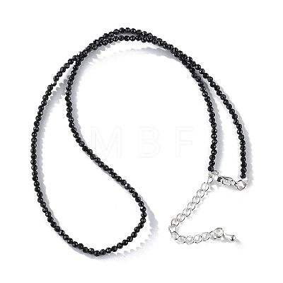 Natural Black Spinel Beaded Necklaces NJEW-K114-A-A20-1