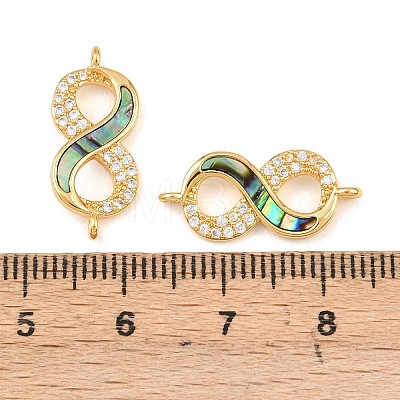 Natural Paua Shell Infinity Link Connector Charms KK-Z140-05G-1