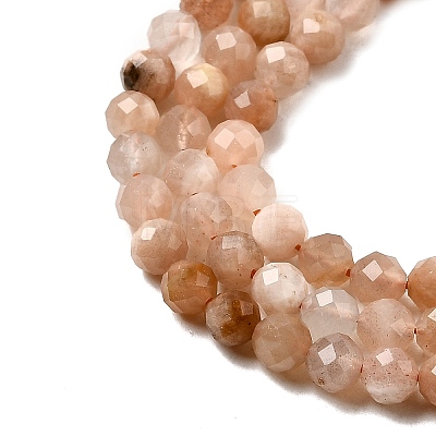 Natural Peach Moonstone Beads Strands G-F619-19A-4mm-1