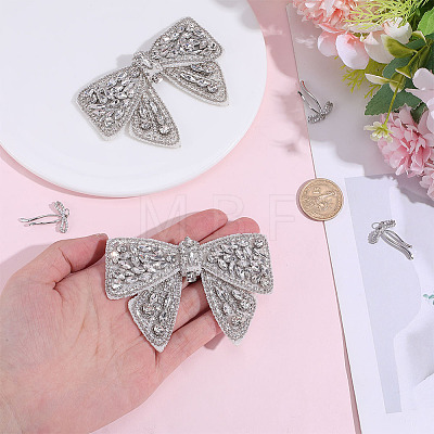 Felt & Glass Bowknot Ornament Accessories DIY-WH0504-982-1