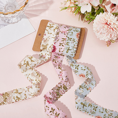 1 Set Polyester Flower Printed Ribbon OCOR-CY0002-38B-1