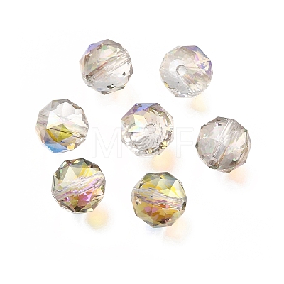 Electroplate Transparent Round Glass Beads GL-CBA6A73-FP03-1