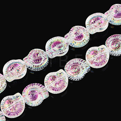 Electroplate Transparent Glass Beads Strands EGLA-S190-05A-1