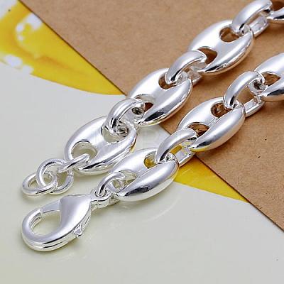 Brass Oval Link Bracelets For Women BJEW-BB12513-1