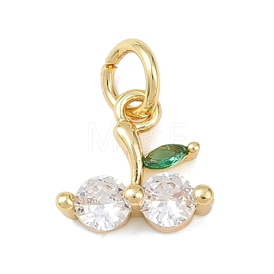 Brass Micro Pave Cubic Zirconia Charms KK-H525-03B-G-1