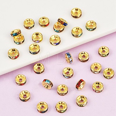 Brass Rhinestone Spacer Beads RB-A014-Z7mm-37G-1