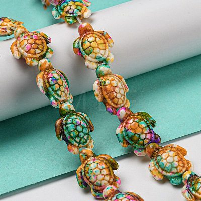 Spray Painted Synthetic Turquoise Beads Strands G-E617-A02-01-1