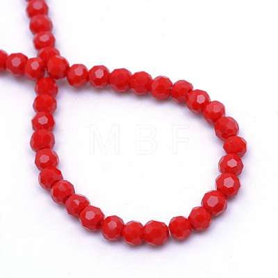 Opaque Solid Glass Bead Strands GLAA-R166-4mm-02E-1