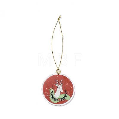 Christmas Theme Acrylic Pendant Decoration HJEW-G021-01E-1