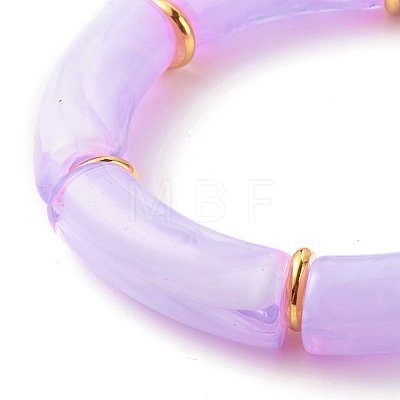 Acrylic Tube Beaded Stretch Bracelets BJEW-JB07774-03-1