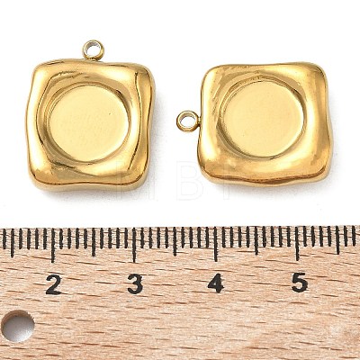 304 Stainless Steel Pendant Cabochon Settings STAS-C167-07E-G-1