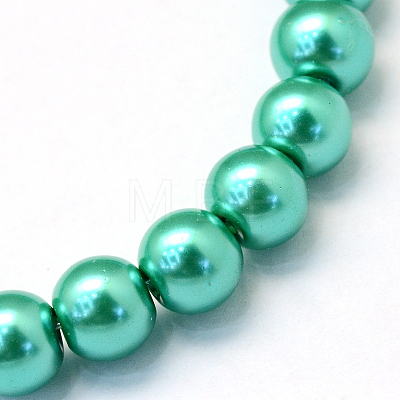 Baking Painted Pearlized Glass Pearl Round Bead Strands X-HY-Q003-6mm-29-1