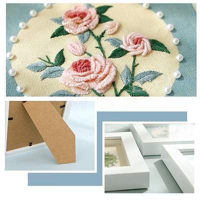 DIY Flower Pattern Photo Frame Embroidery Kits for Beginner PW-WG0A42E-01-1