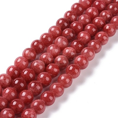 Dyed Natural Jade Beads Strands G-D434-8mm-08-1-1