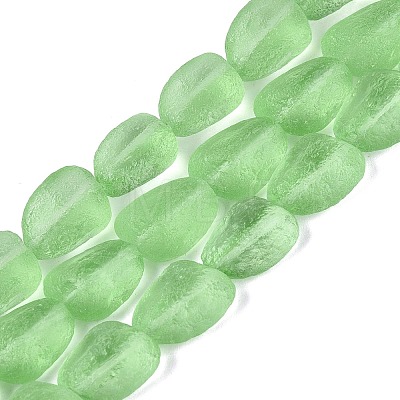 Frosted Handmade Lampwork Beads Strands LAMP-Q041-06C-1