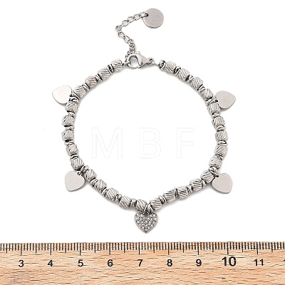 Punk Style 304 Stainless Steel Column Link Charm Bracelets for Women BJEW-C089-14P-1