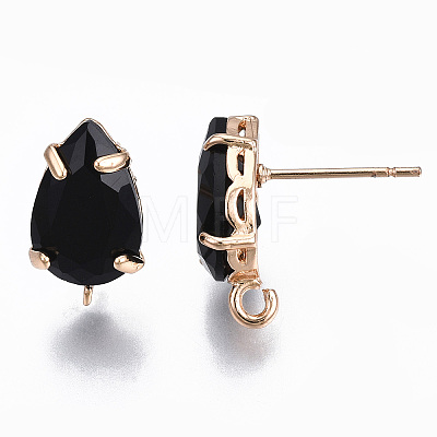 Brass Stud Earring Findings KK-S365-005-B01-1