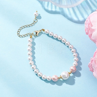 Shell Pearl Beaded Bracelets for Women BJEW-JB12960-1