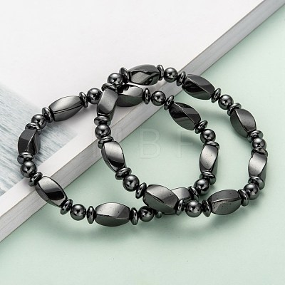 Non-Magnetic Synthetic Hematite Bracelets X-BJEW-E003-8-1