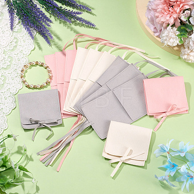 15Pcs 3 Colors Square Fiber Cloth Jewelry Pouches ABAG-TA0002-24-1