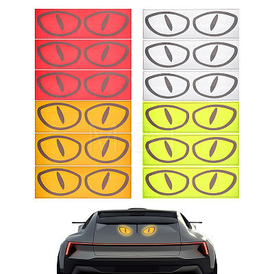 12Pcs 4 Colors PET Self Adhesive Reflective Stickers DIY-NB0016-01A-1