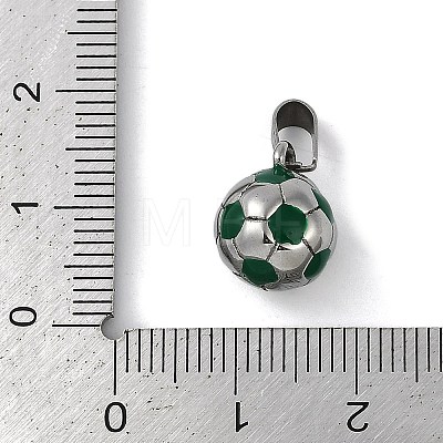 Trendy Necklace Findings 304 Stainless Steel FootBall/Soccer Ball Pendants STAS-L012-B01P-02-1