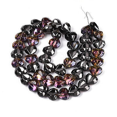 Electroplate Transparent Glass Beads Strands EGLA-B012-AB21-1