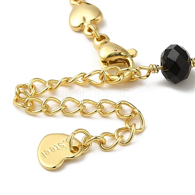 Brass Heart Link Chain Bracelets BJEW-L685-06KCG-1
