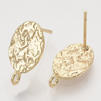 Brass Stud Earring Findings X-KK-T054-50G-NF-1