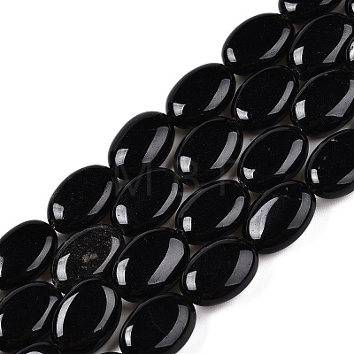 Natural Black Stone Beads Strands G-M206-47-1