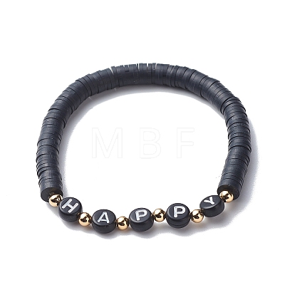 Handmade Polymer Clay Heishi Stretch Bracelets Set BJEW-JB08755-1