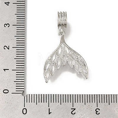 Rack Plating Brass Pave Clear Cubic Zirconia European Dangle Charms KK-H485-30P-1