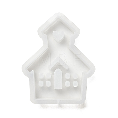 DIY House with Heart Pattern Candle Silicone Molds DIY-G113-05B-1