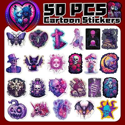 Gothic Skull Stickers Self-Adhesive Stickers PW-WG25990-01-1