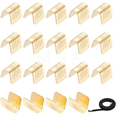 20Pcs Brass Folding Crimp Ends Caps FIND-CA0005-54-1