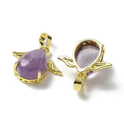 Natural Amethyst Pendants KK-F888-01G-19-1