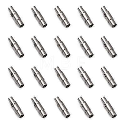 304 Stainless Steel Locking Tube Magnetic Clasps X-STAS-H019-5-1