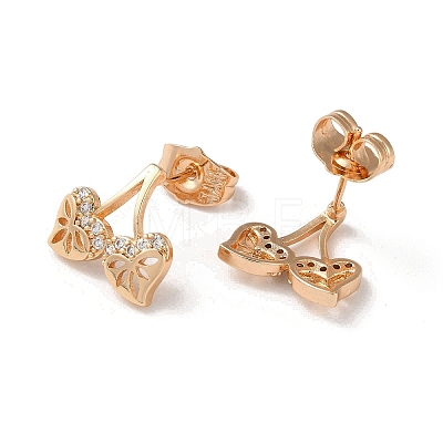Brass Rhinestone Stud Earrings EJEW-Z021-49KCG-1